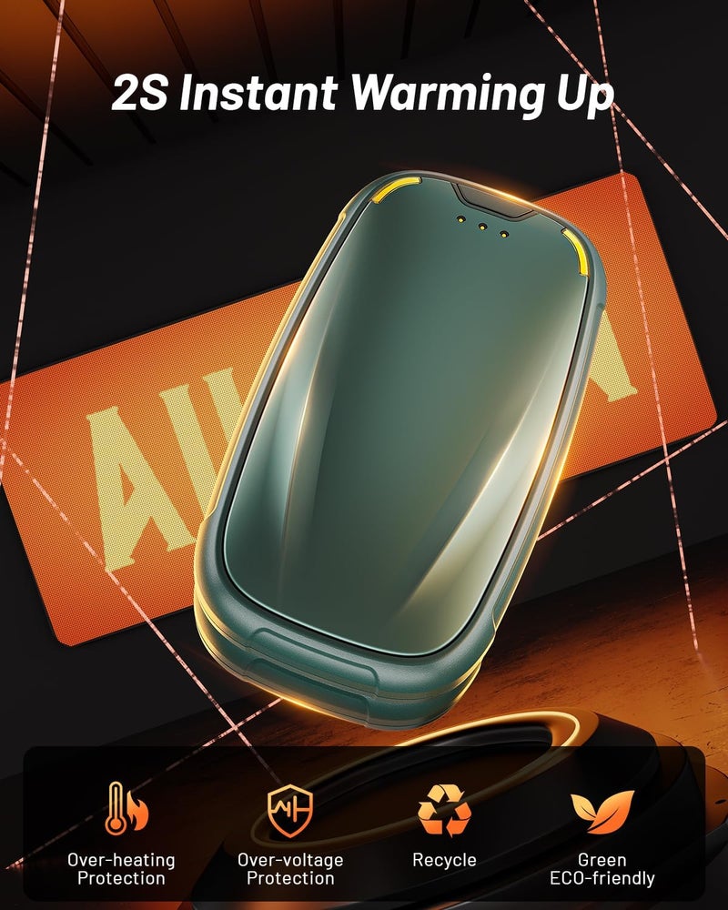 Aililan Hand Warmers Rechargeable 2 Pack, 3-Settings Rechargeable Hand Warmer, AI Smart Heating, Pocket Portable Electric Hands Warmer, Magnetic Handwarmers, A Winter for Kids and Loved Ones - Image 2